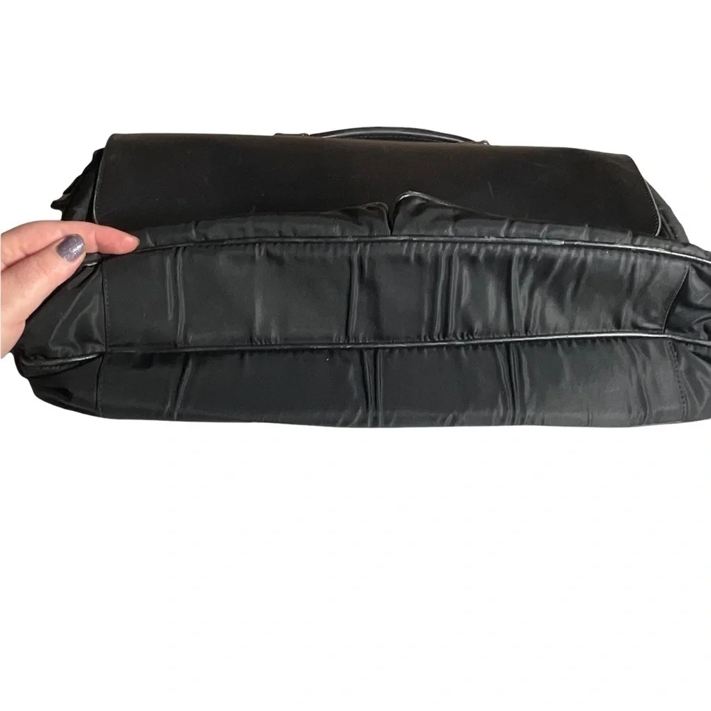 PRADA Nylon & Leather Double Snap Briefcase